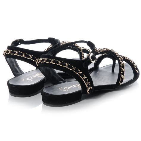 chanel suede sandals